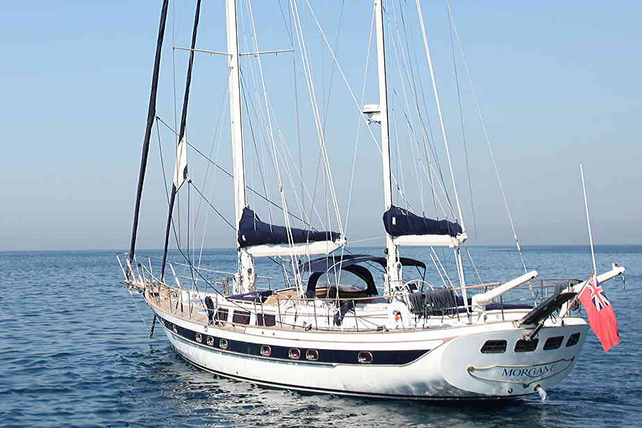 Sailing yacht Morgane in Castelammare di Stabia, in the bay of Naples