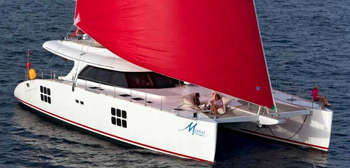 Crewed catamaran Muse in the south of France