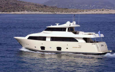 25% off August motor yacht charter rate in Greece